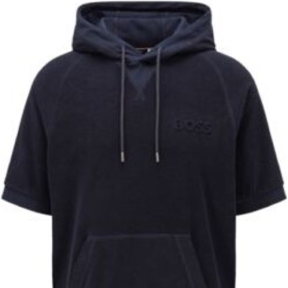 Boss cotton terry hoodie - Navy